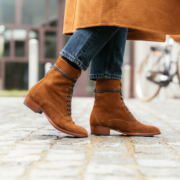 Suede lace-up women's ankle boots | Velasca